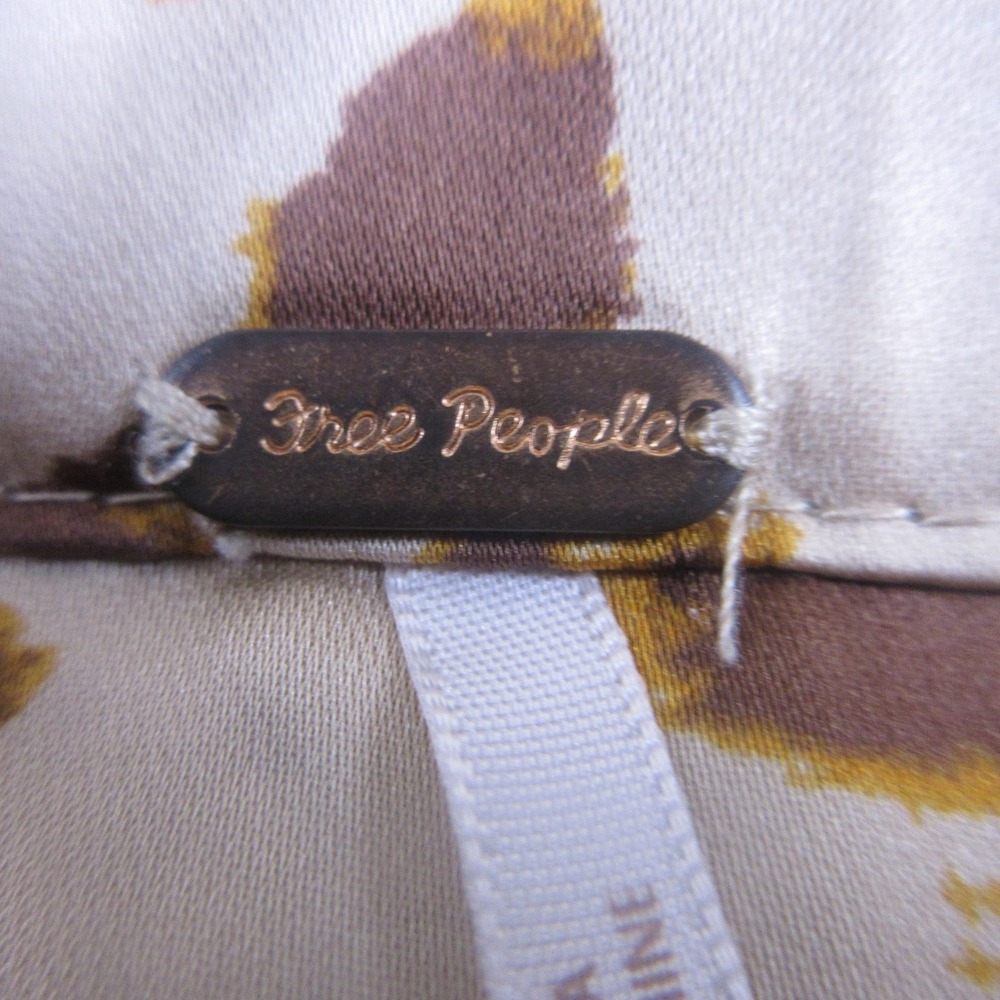 Free People Skirt Womens 8 Brown Leopard Satin Maxi Animal Print Party Casual - Picture 4 of 8
